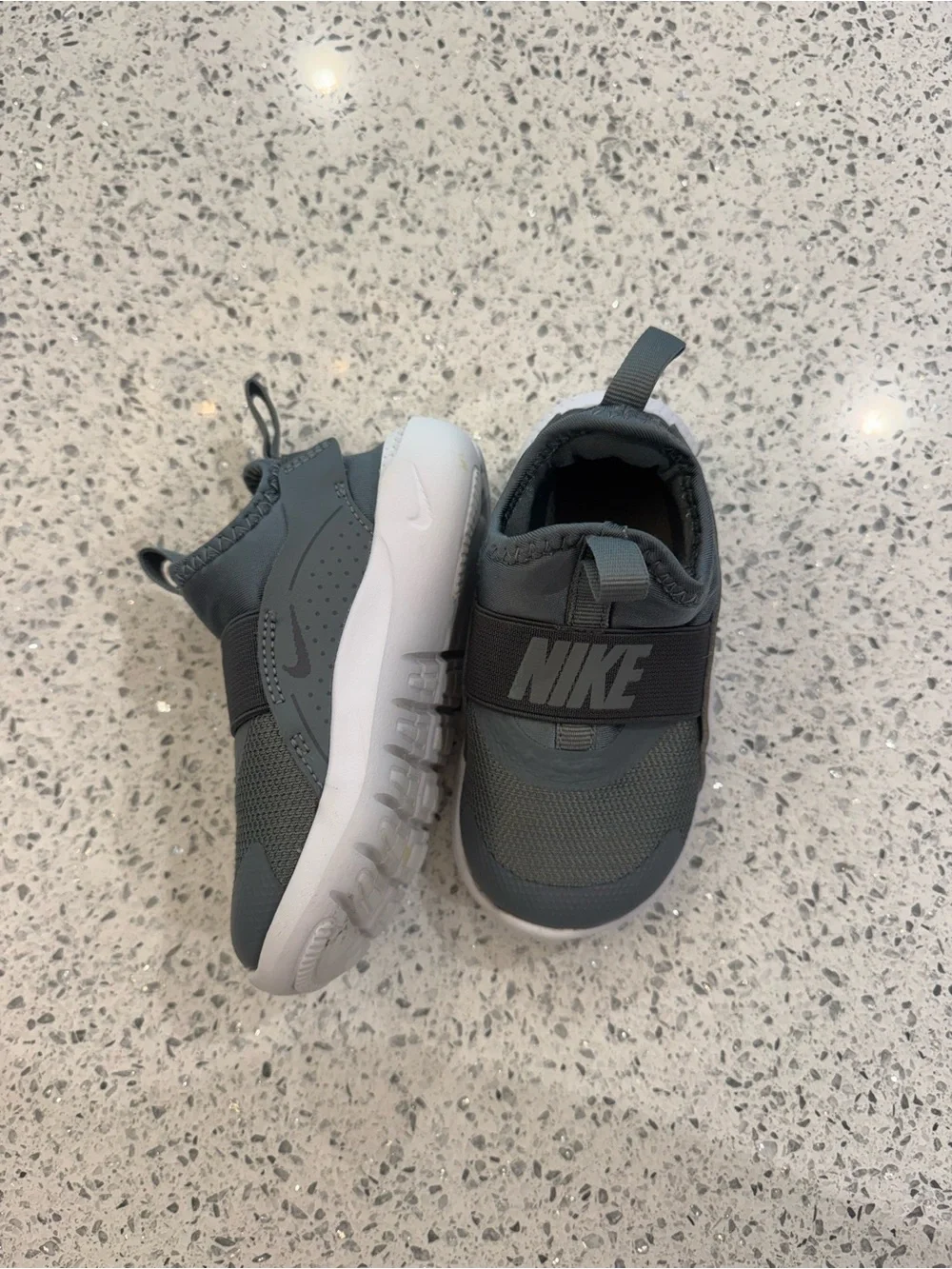 Nike Kids Slip-On Sneakers in Gray with White Sole
